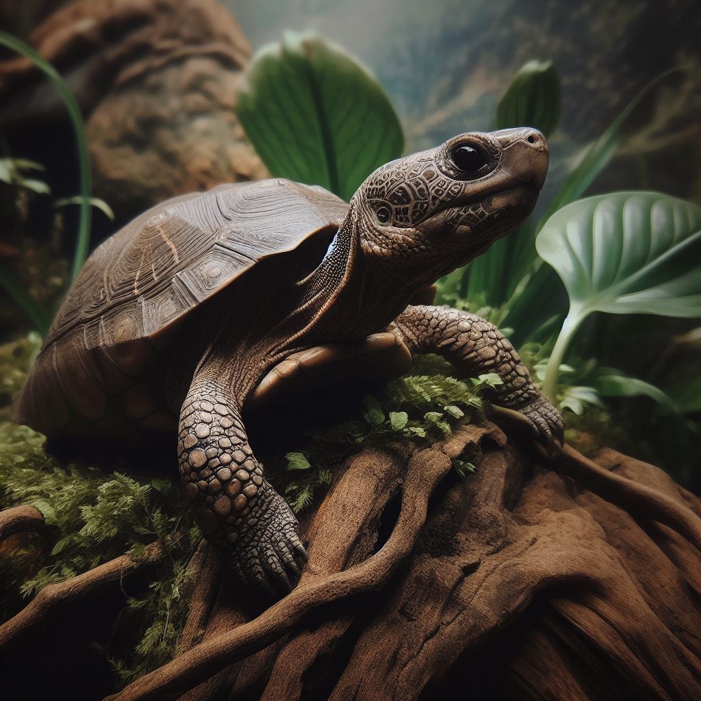 African Aquatic Sideneck Turtle in its natural habitat