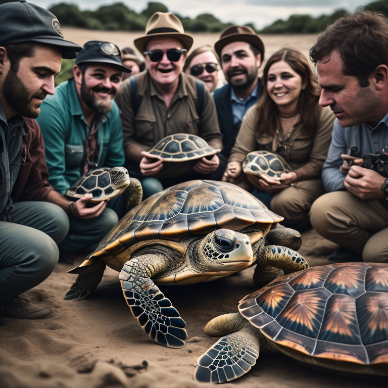 Group of turtle enthusiasts at a local event