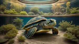 pet turtle in a well-designed habitat