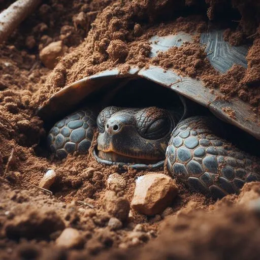 A Box Turtle during hibernation