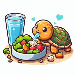 Turtle enjoying a meal